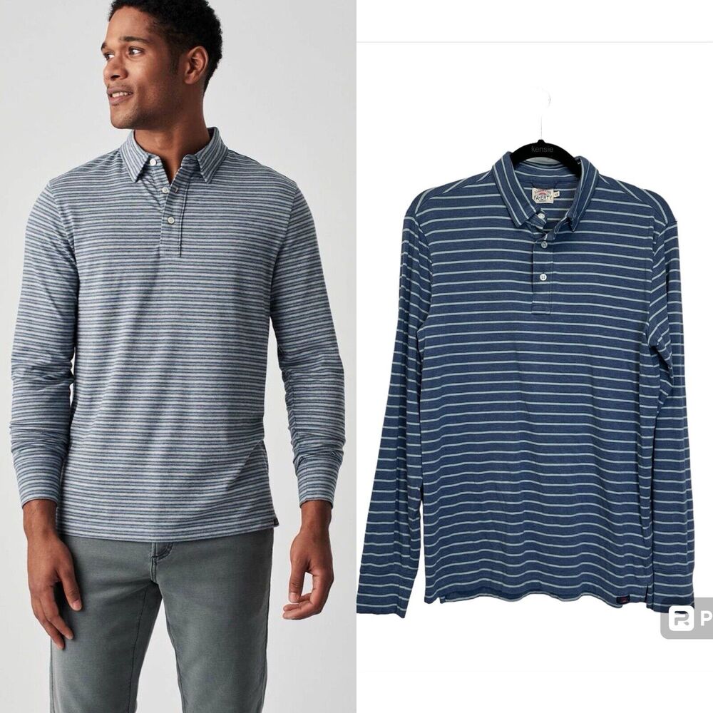 Faherty Movement S Long Sleeve Striped Polo Shirt Vineyard Vines J Crew Ralph